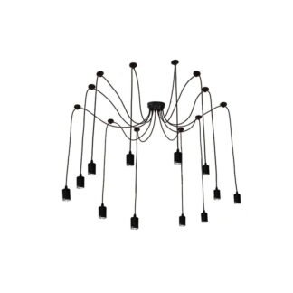 Żyrandol W1086 spider 12 head - czarny