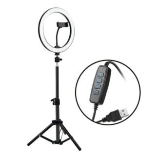 ZESTAW LAMPA PIERŚCIENIOWA 30cm + STATYW 185cm