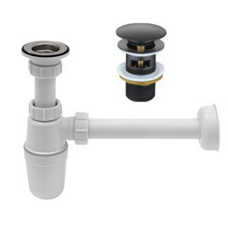 Syfon PVC + korek czarny ZP