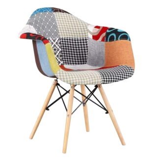 Fotel patchwork plusz DAW kolorowy
