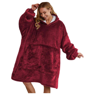 KOCOBLUZA KOC BLUZA MIĘKKA DUŻA FUTRZAK OVERSIZE GRUBA CIEPŁA KAPTUR 2w1