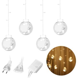 Lampki Świąteczne kurtyna 12 kul 108 LED