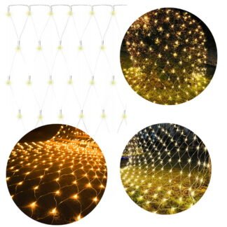 SIATKA KURTYNA 224 LED LAMPKI Świąteczne 3x2m kolory FLASH