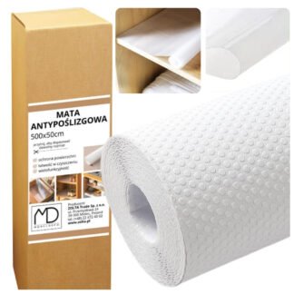 MATA ANTYPOŚLIZGOWA BIAŁA 500X50CM OCHRONNA DO SZUFLAD SZAFEK KUCHNI GARAŻU