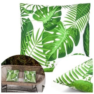 PODUSZKA DO OGRODU WODOODPORNA FILTR TKANINA OXFORD LIŚCIE MONSTERA 45X45CM