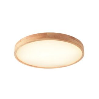 Lampa sufitowa plafon panel LED natynkowy 40 cm drewno