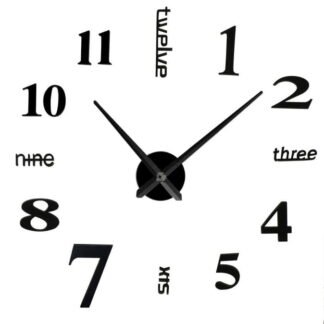 Nowoczesny zegar ścienny DIY 12s015 czarny