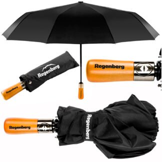 Duży parasol czarny składany automatyczny