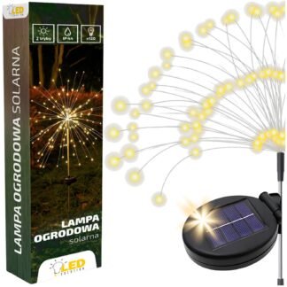 Lampa solarna ogrodowa dmuchawiec led ciepła biała 2 sztuki