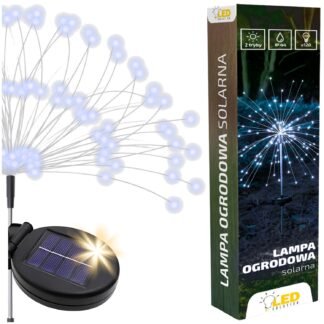 Lampa solarna ogrodowa dmuchawiec led zimna biała 2 sztuki