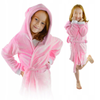 Szlafrok - dzieci - pink rabbit - 130