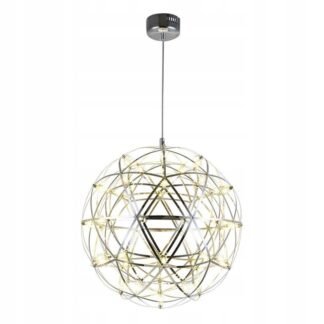 Lampa wisząca żyrandol kula splot 38W - srebrny