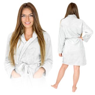 Szlafrok collar robe light gray - L