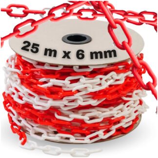 Łańcuch plastikowy 6mm biało-czerwony 1m 136PR23