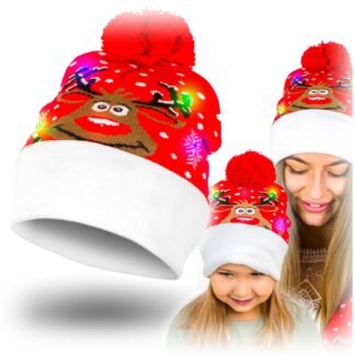 Czapka świąteczna LED - renifer