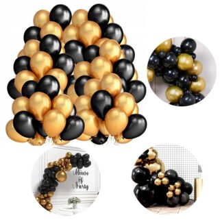 Balony metaliczne 100 szt. NM22J56 złote/czarne