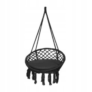 Huśtawka macrame czarna z poduszką