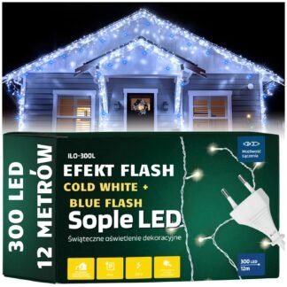 Sople 300LED 12m ILO-300L- cold white + blue flash