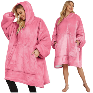 Kocoblúza 2v1 Růžová Oversize s Kapucí