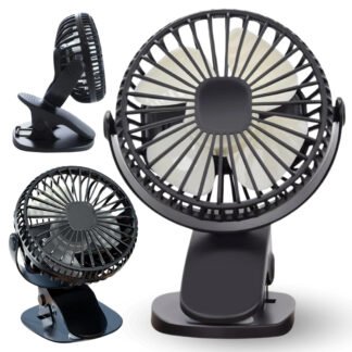 Mini Ventilátor s Klipem USB Černý - Chlazení Kdekoliv