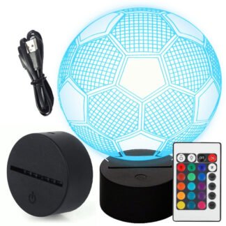 LED Noční Lampička Fotbal 3D na Stůl + Dálkové Ovládání