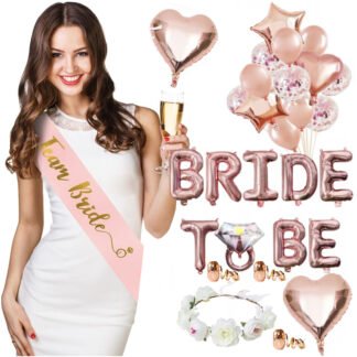 Rozlučka se svobodou: Balónky Rose Gold Bride to Be