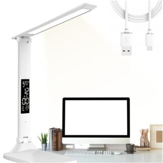LED Stolní Lampa s Displejem, Hodiny, Teploměr