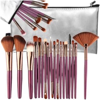Sada 18 štětců na make-up + kosmetická taštička
