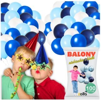 Modré a Bílé Balónky na Oslavu - 100 ks