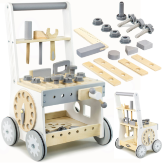 Dřevěný dětský kočárek Pushchair ride-on workshop