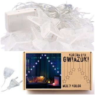 Světelný závěs LED okno hvězdy Multicolor 4,4