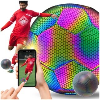 Reflexní fotbalový míč svítící noha lumi velikost 5 holografický fotbalový míč