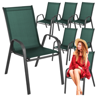 Kovová zahradní židle zelená 6 kusů