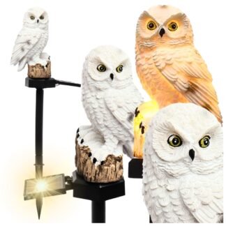 SOLÁRNÍ LED ZAHRADNÍ SOVA LAMPA VODOTĚSNÝ SOUMRAK SENZOR VELKÝ