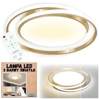 LED stropní svítidlo plafond zlaté moderní 48 cm s dálkovým ovládáním nastavení barvy