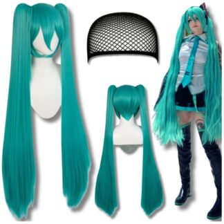 Paruka na vlasy 110 cm cosplay Hatsune Miku Vocaloid anime manga mořská čepice