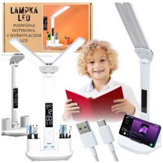 Stolní lampa Led s displejem Stolní lampa s hodinami Teplota na dotek