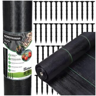 Agrotextilie, Mulčovací textilie černá proti plevelu 1,6x50m 90g + kolíky