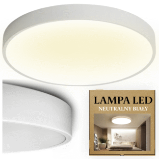 Nástěnná stropní lampa, kulatá LED, bílá, neutrální barva