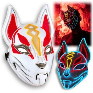 LED maska kočka svítící cosplay halloween kostým kočka karnevalová párty